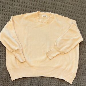 Oversized Cream Ribbed Crewneck Sweater